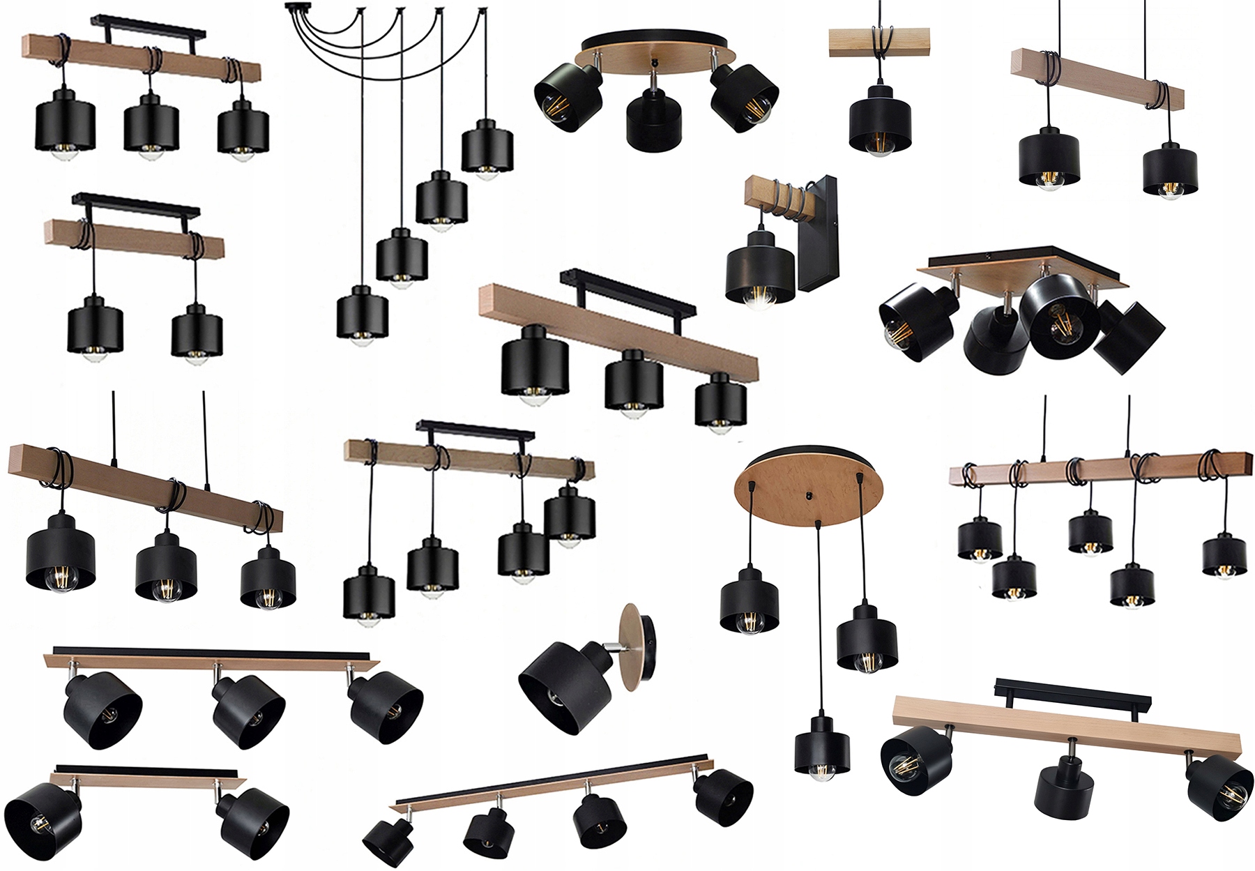 LAMPA PLAFON SUFITOWY ŻYRANDOL 015-2PL LED E27 LOFT SALON KUCHNIA POKÓJ Zasilanie sieciowe