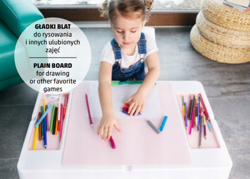 STOLIK PLASTIKOWY DLA DZIECI Zestaw stolik i krzesełko TEGA 2w1 Marka Tega