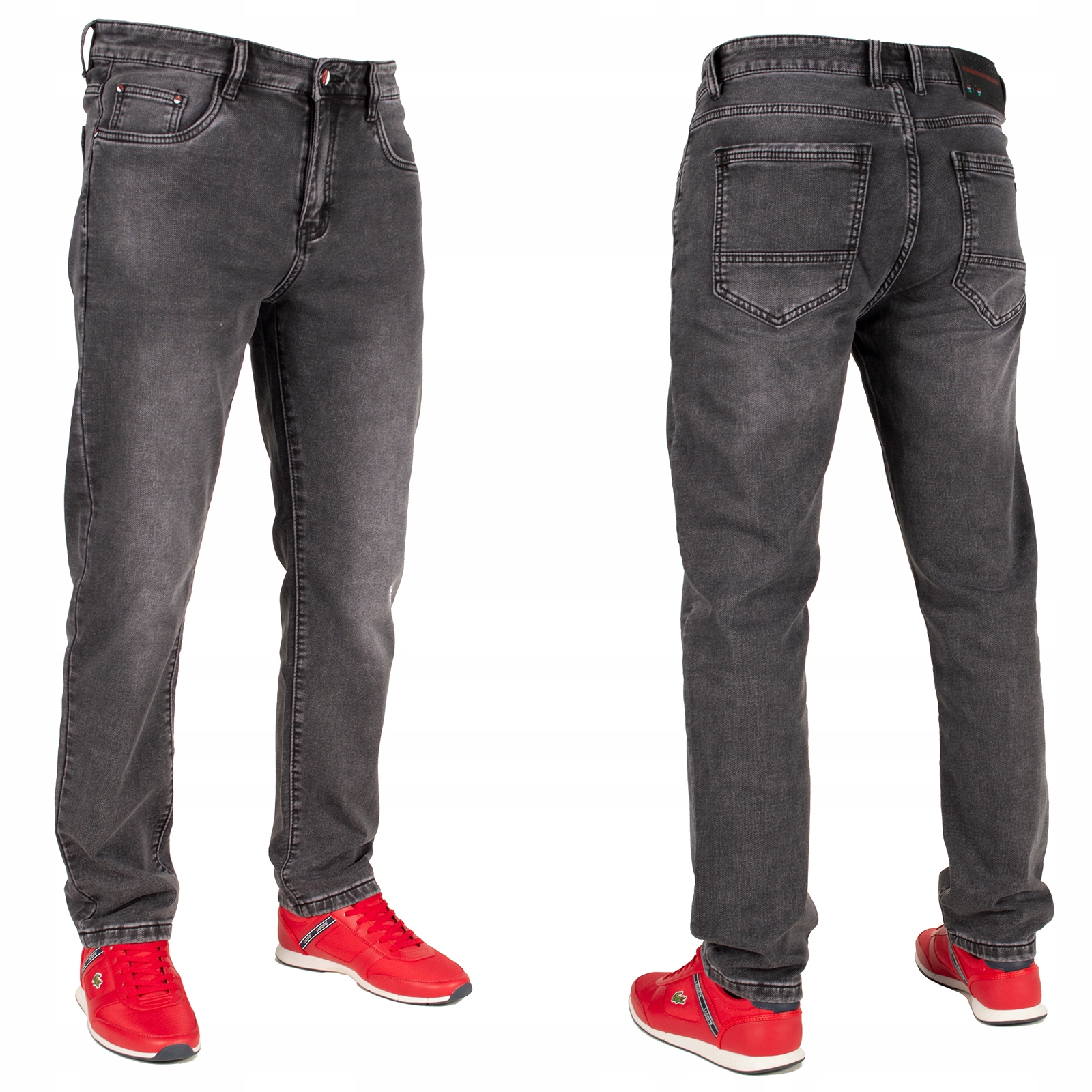 Spodnie męskie jeans W:40 110 CM L:30 szare proste