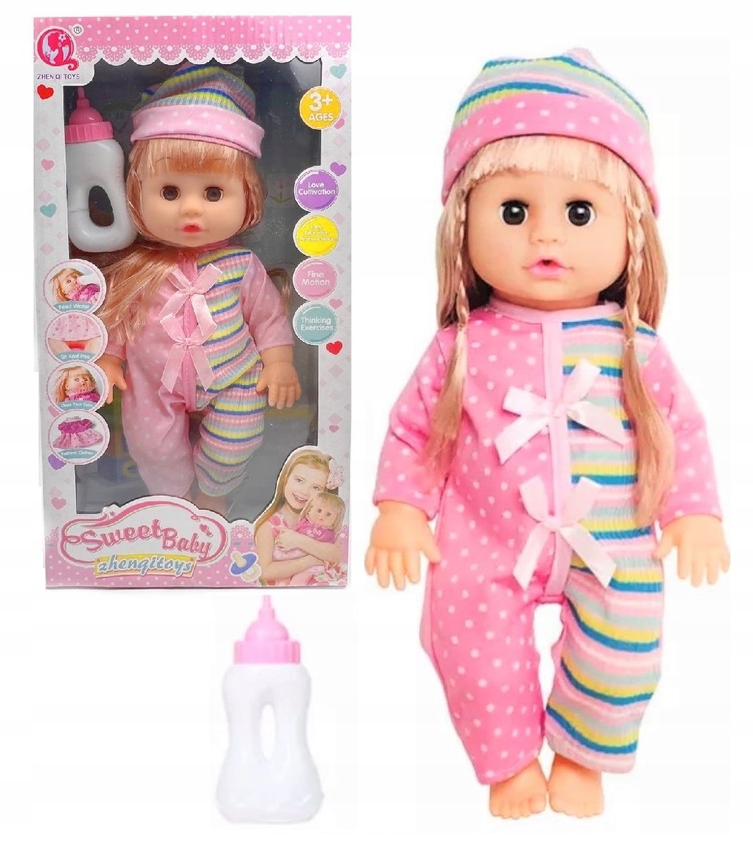 

Duża Lalka Bobas Interaktywna Butelka Dźwięki