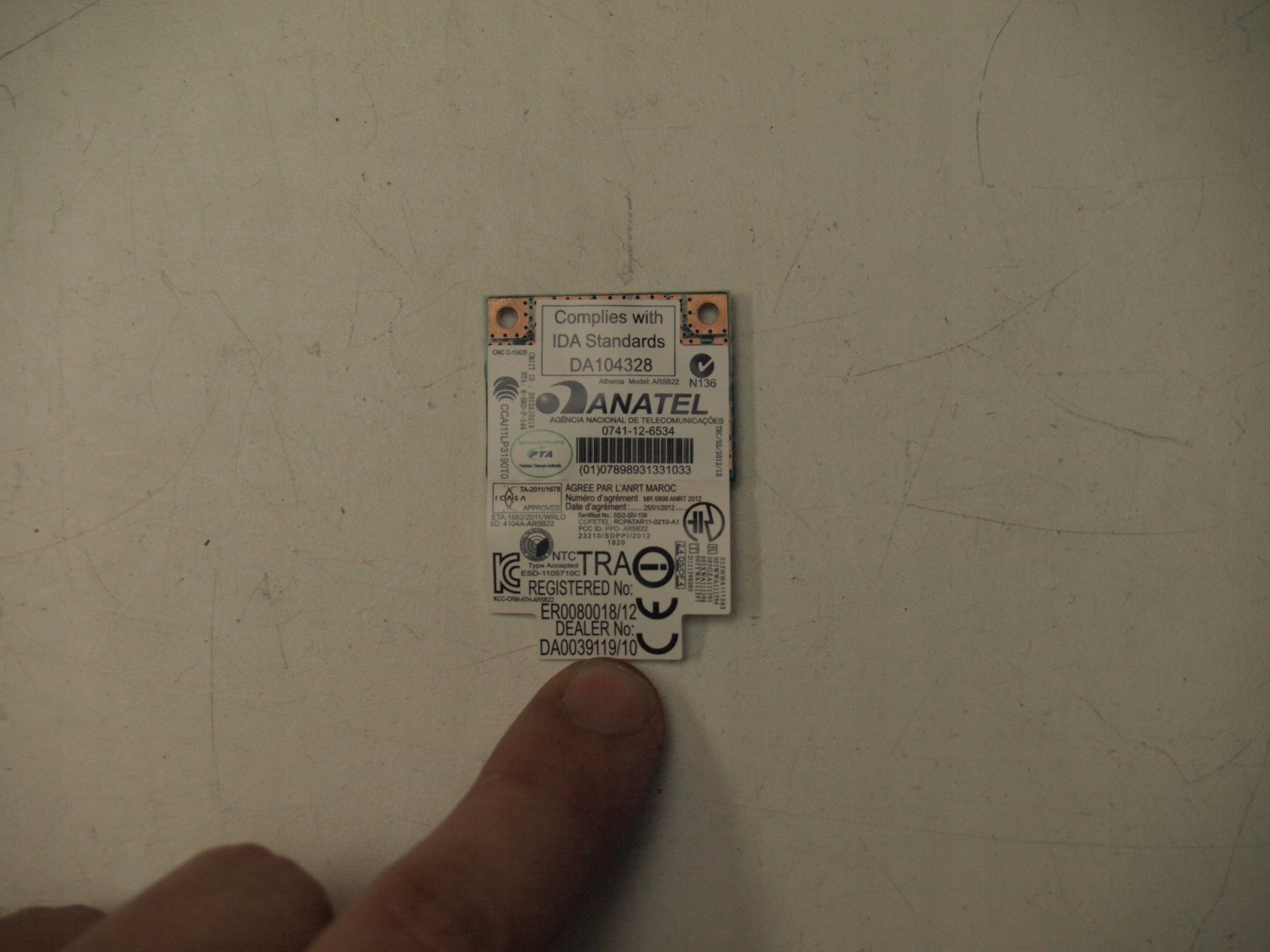 Moduł Karta WiFi WLAN Acer B113 Kod producenta Moduł Karta WiFi WLAN