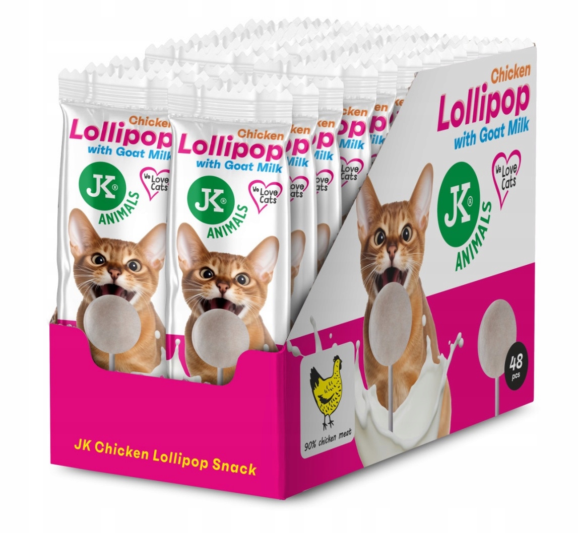 Jk Animals Lízátko z kuřecího masa s kozím mlékem 48 ks Pamlsek Pro Kočky