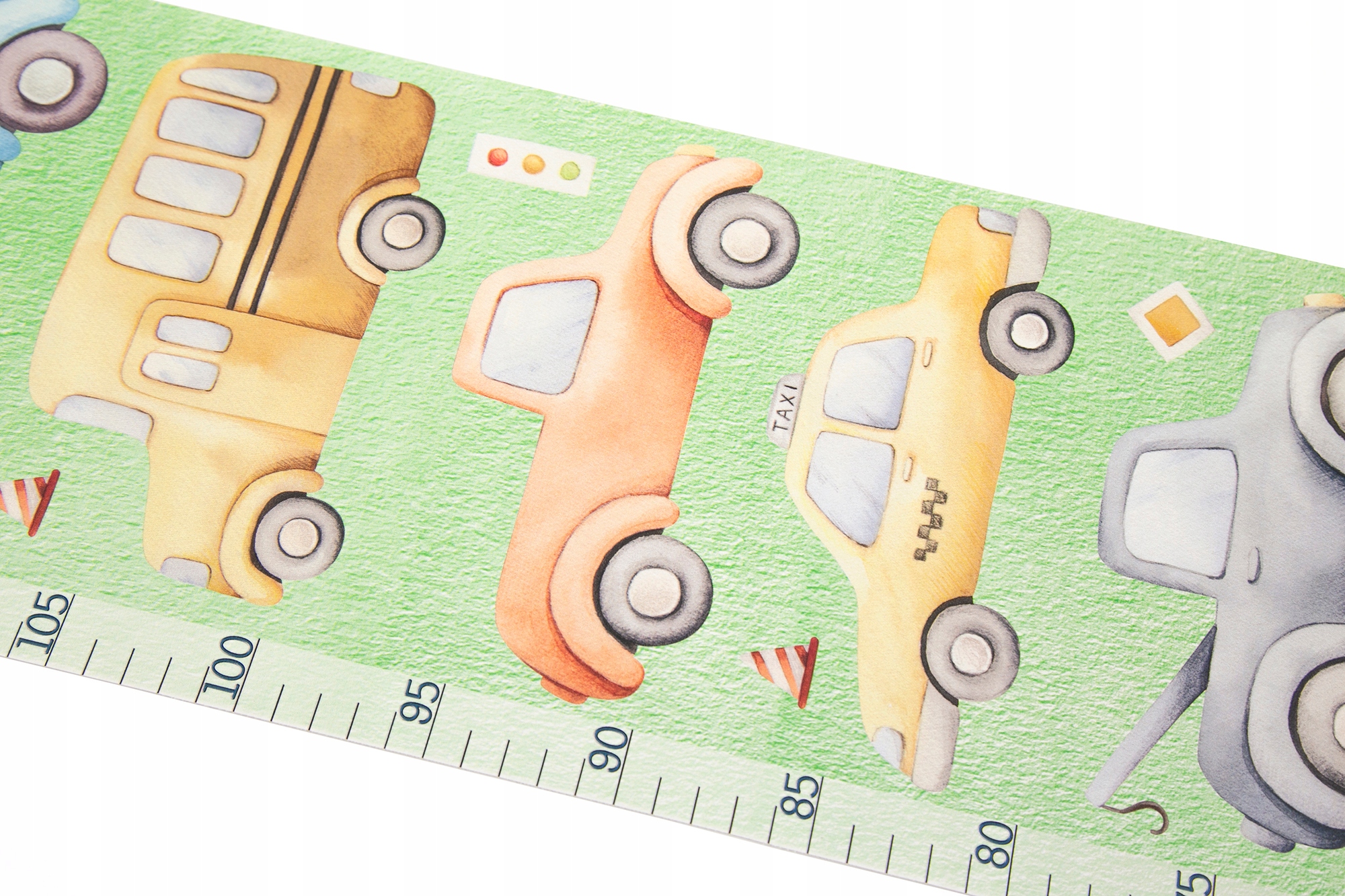 Miarka wzrostu dla dzieci na PŁÓTNIE Auta Kolor wielokolorowy