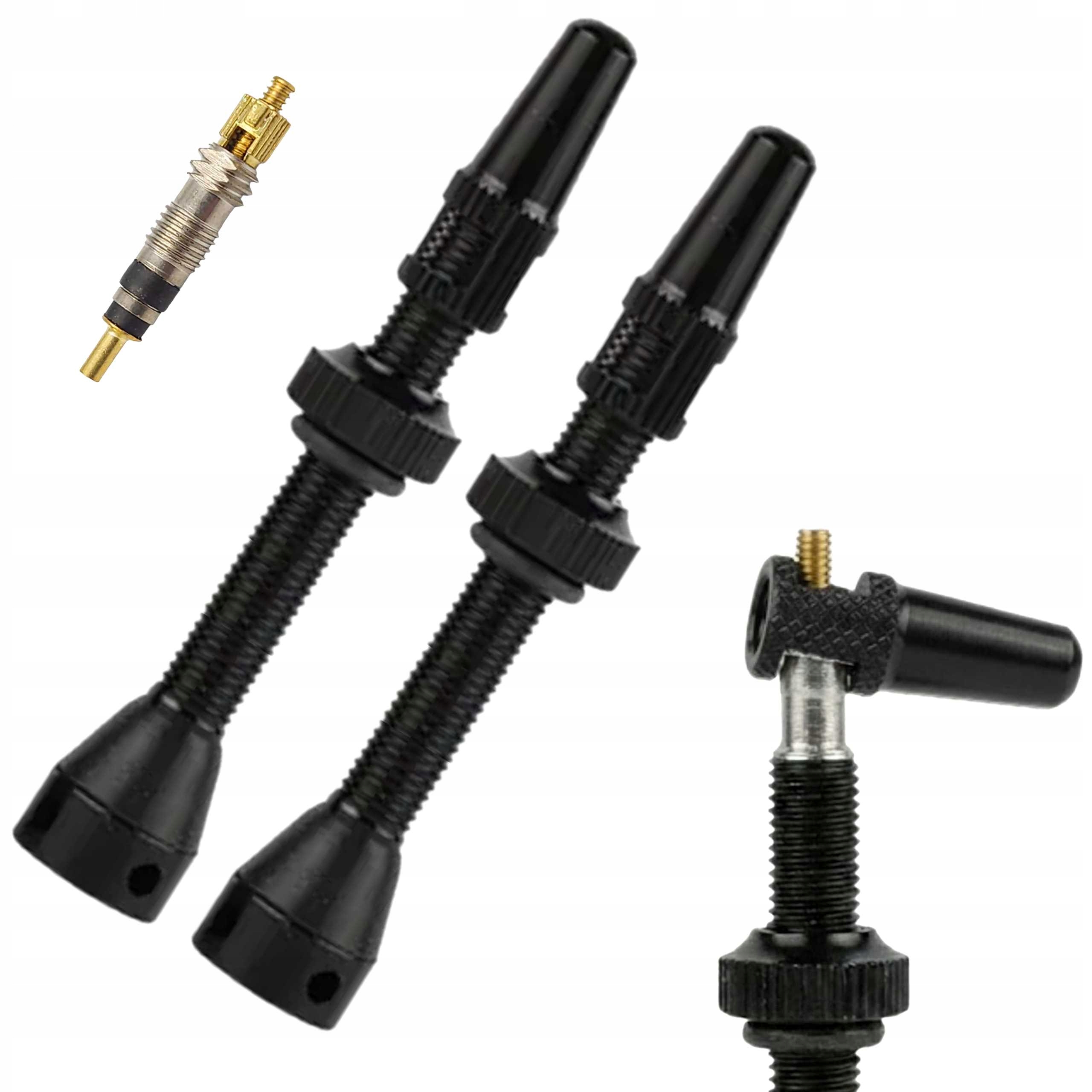 Wentyle Bezdętkowe Tubeless Z Kluczykiem Zawór FV60mm Czarny Alu 2szt Raion