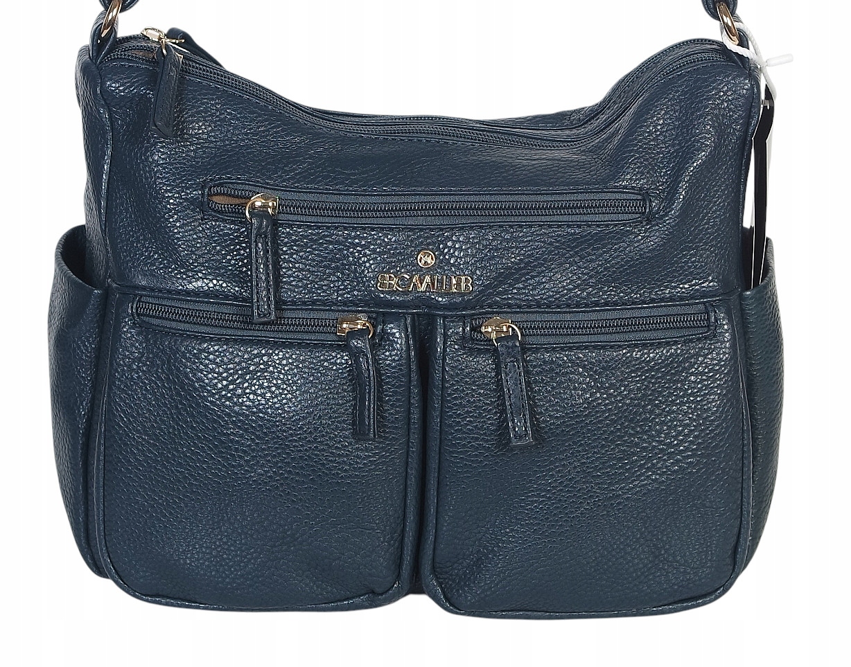 Cavalli Praktyczna torebka damska na długim pasku Kieszonki Dwie komory