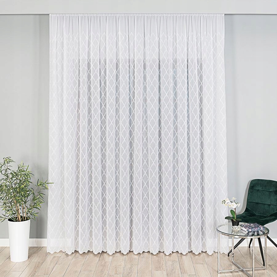 Záclona Sable Vyšívaná Stříbrné Flitry 350x260