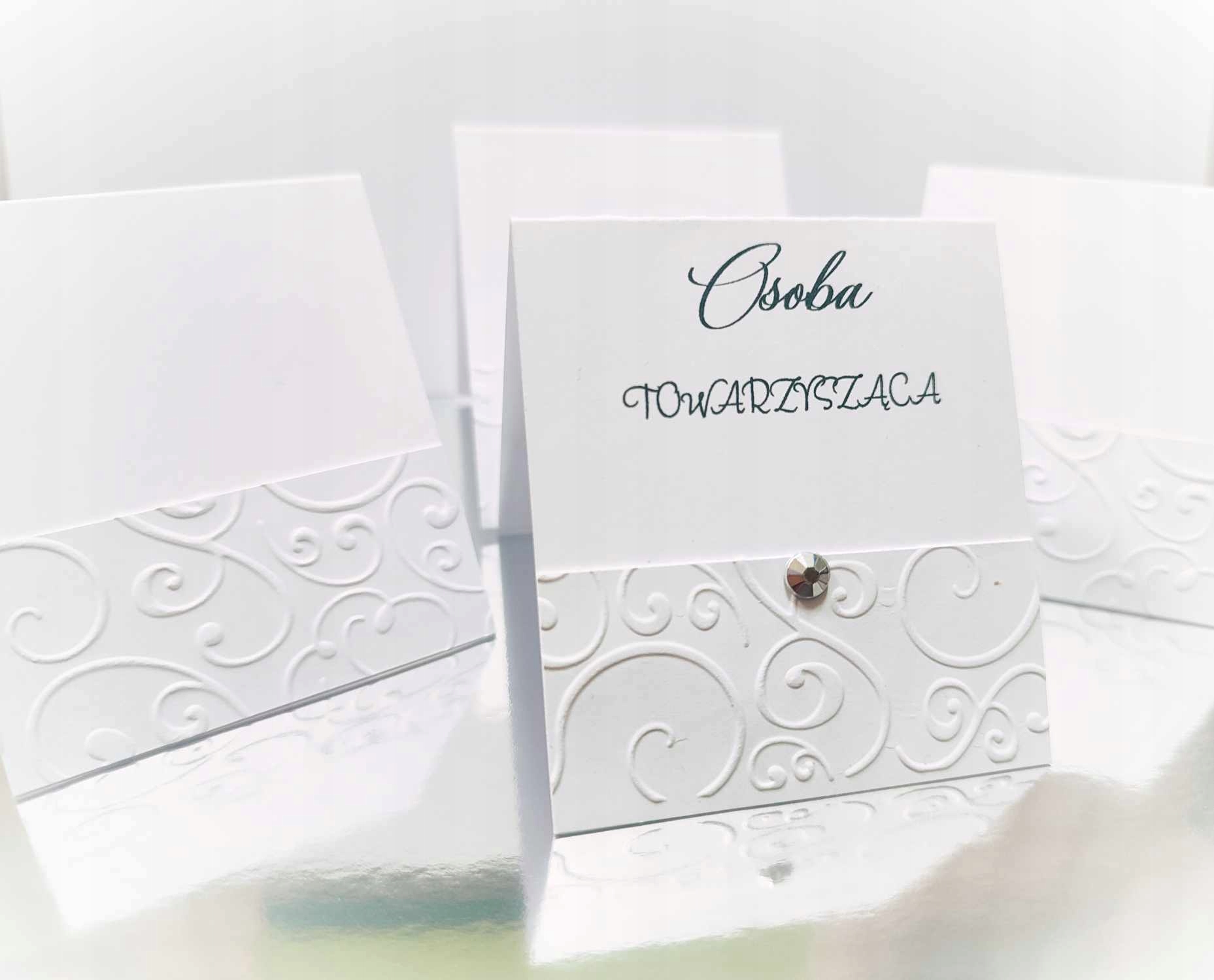 Winietki Wizytówki dla gości na stół tłoczone 1 szt. Marka bez marki