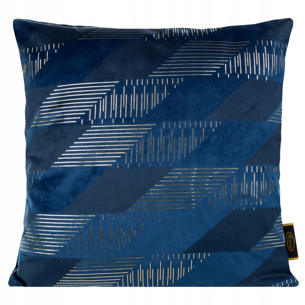 

Granatowa poszewka Velvet modny geometryczny wzór