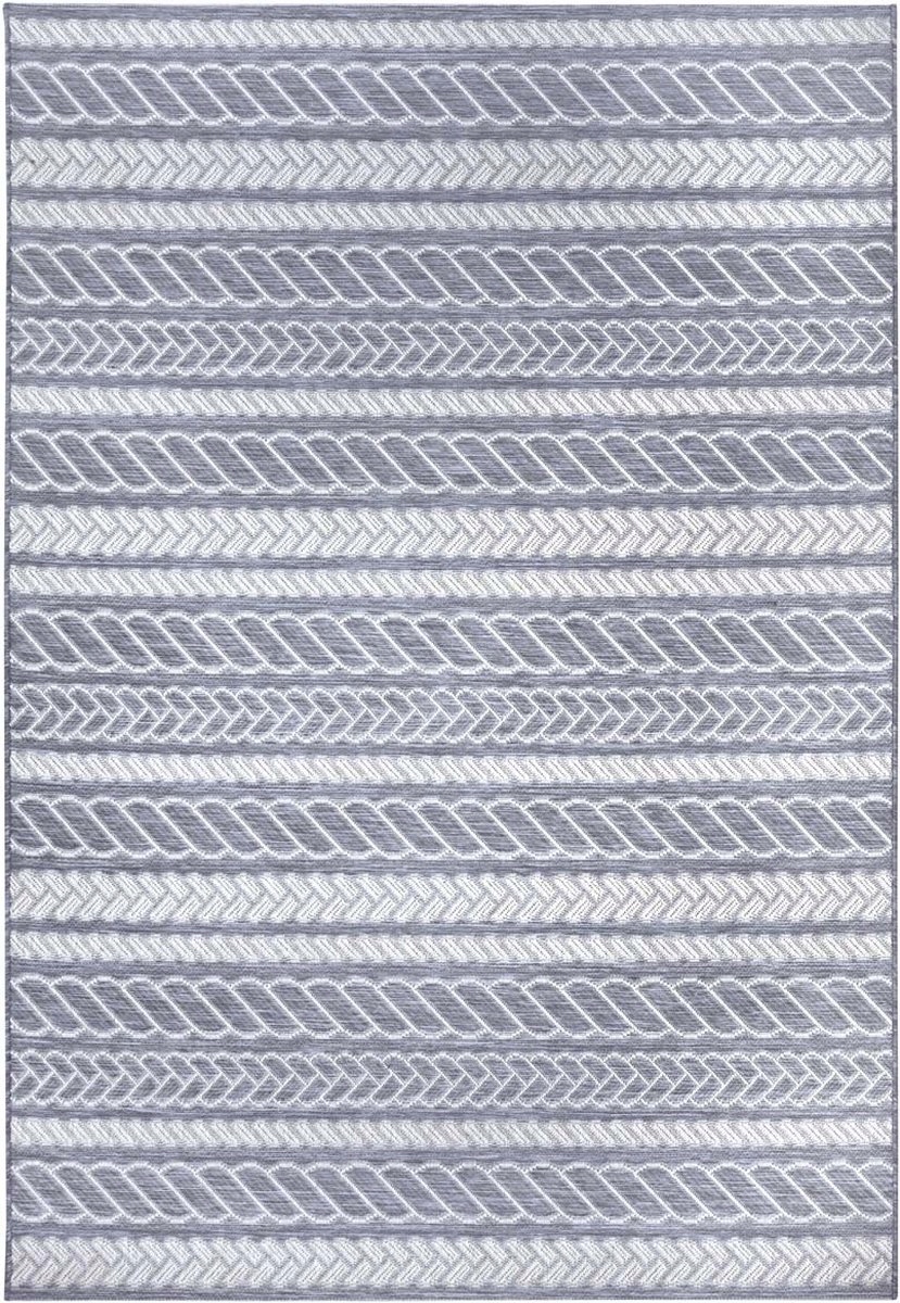 Koberec sivý sisal, plochý na terasu, vonkajší, vnútorný, 130 x 190 cm