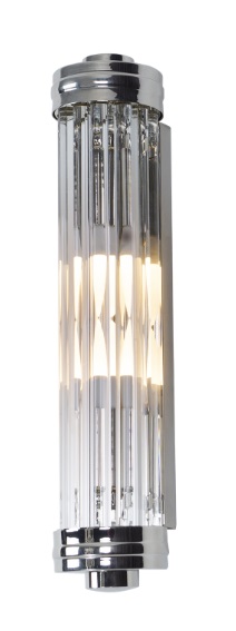Chrómová ozdobná nástenná lampa do chodby s krištáľovými paličkami Florence