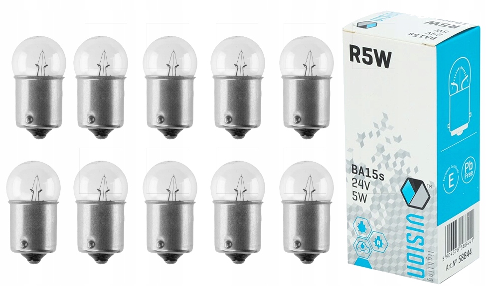 Żarówka R5W 24V 5W BA15s E4 Vision Tir Ciężarówka 10 sztuk