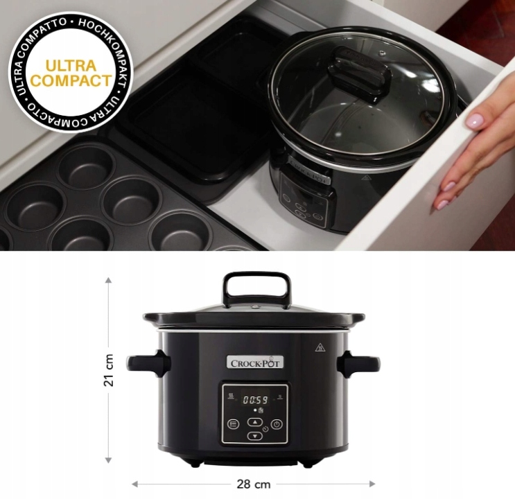Crock-Pot wolnowar cyfrowy CSC061X, 2.4 l czarny Marka Crock-Pot