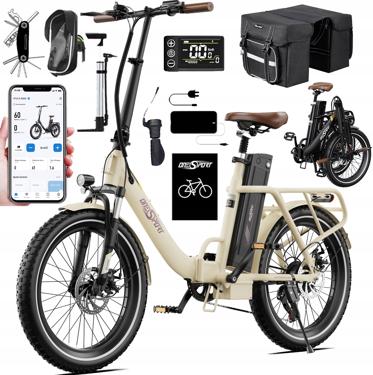 Onesport OT16-2 Elektrokolo 48V 17AH 120KM Muži/Ženy +Dárek