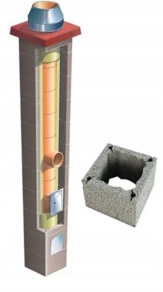 Keramický systémový komín Brata Universal S fi 300 6 m 36x36 cm, zateplený