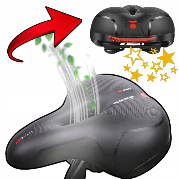 Siodełko Rowerowe Miękkie Duże Szerokie Miejskie Turystyczne