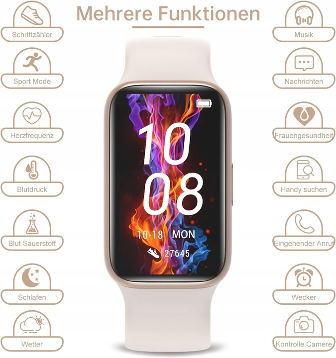 ZEGAREK FITNESS KOLOROWY WYŚWIETLACZ HD 1,47 SMARTWACH Funkcje Brak