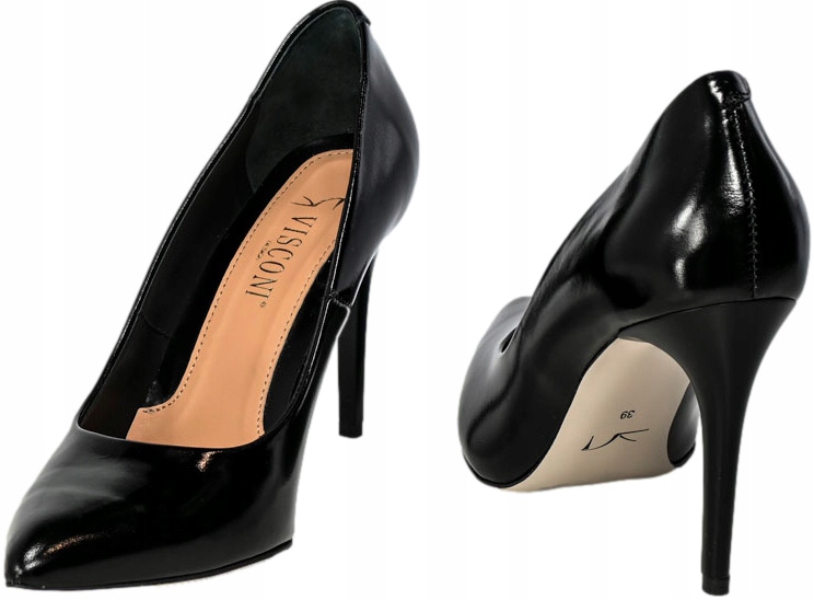 Szpilki Visconi 7260391/916 Tosca 2 Czarne Skóra N Długość wkładki 0 cm