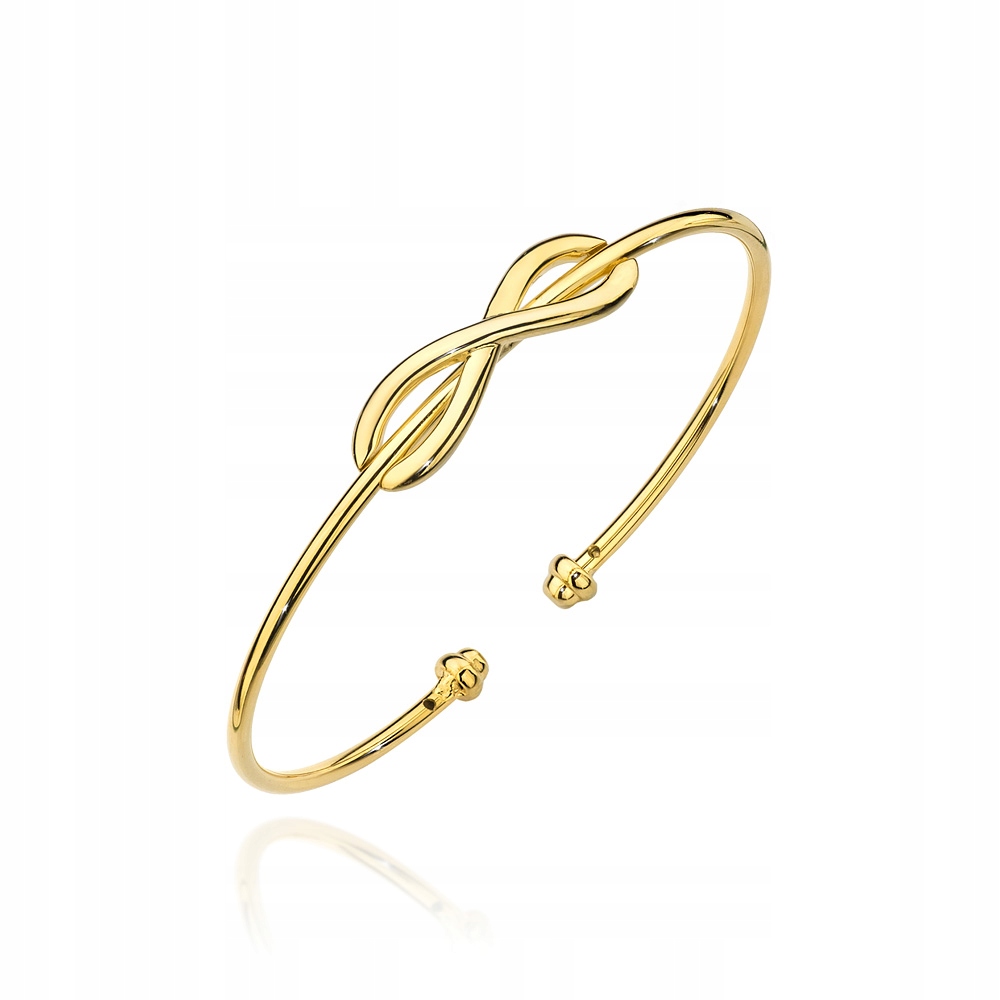 Stříbrný Náramek Dámský ryzost 925 Pevný Bangle Znamení nekonečna