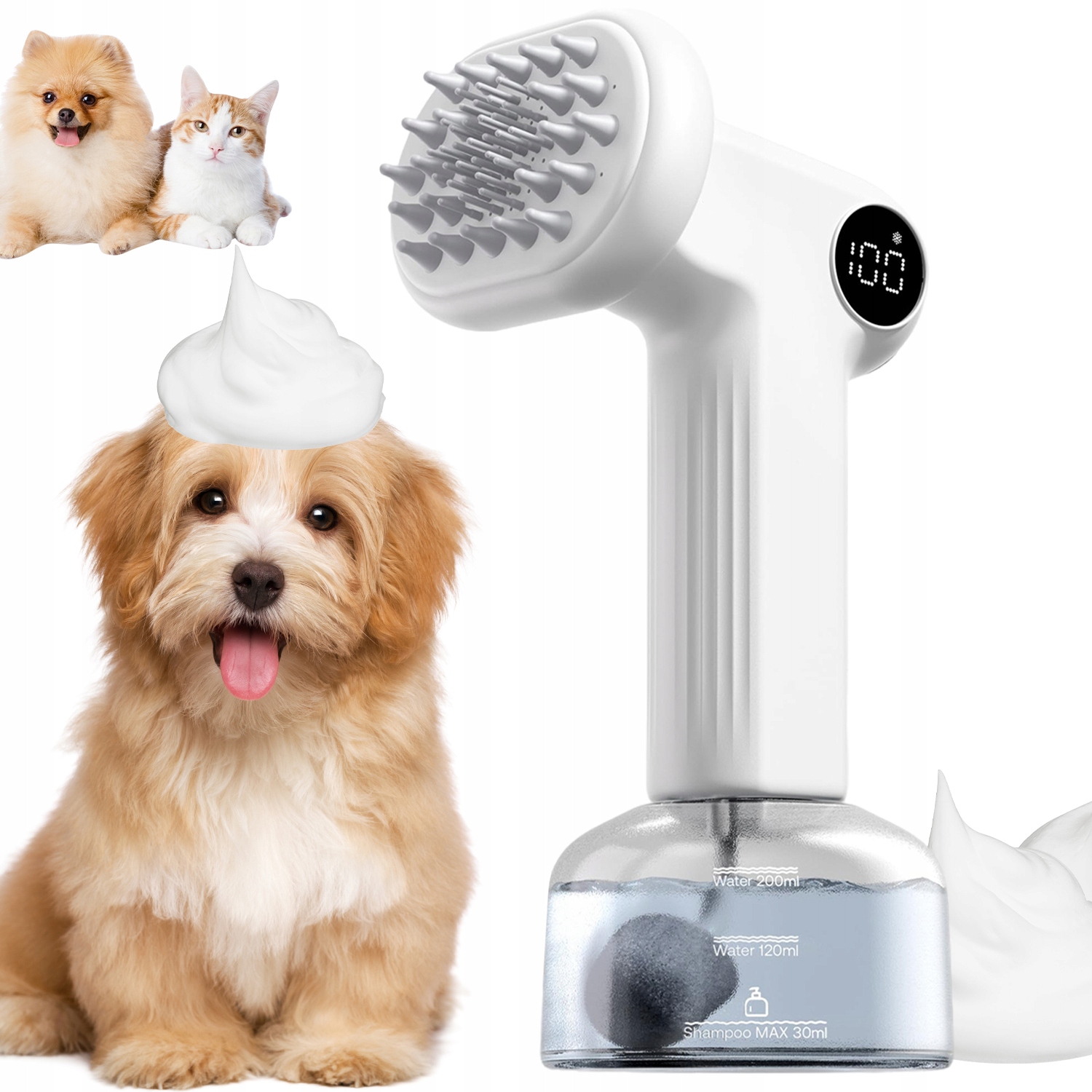 Levně Elektrický Pěnový Čisticí Stroj Pro Psy Na Čištění Pet 300 ML