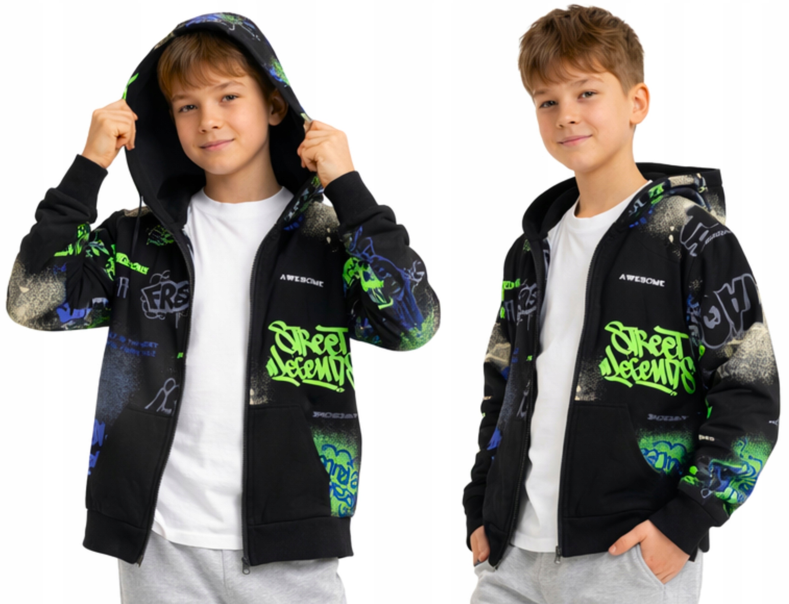 BLUZA CHŁOPIĘCA ROZPINANA Z KAPTUREM 122/128