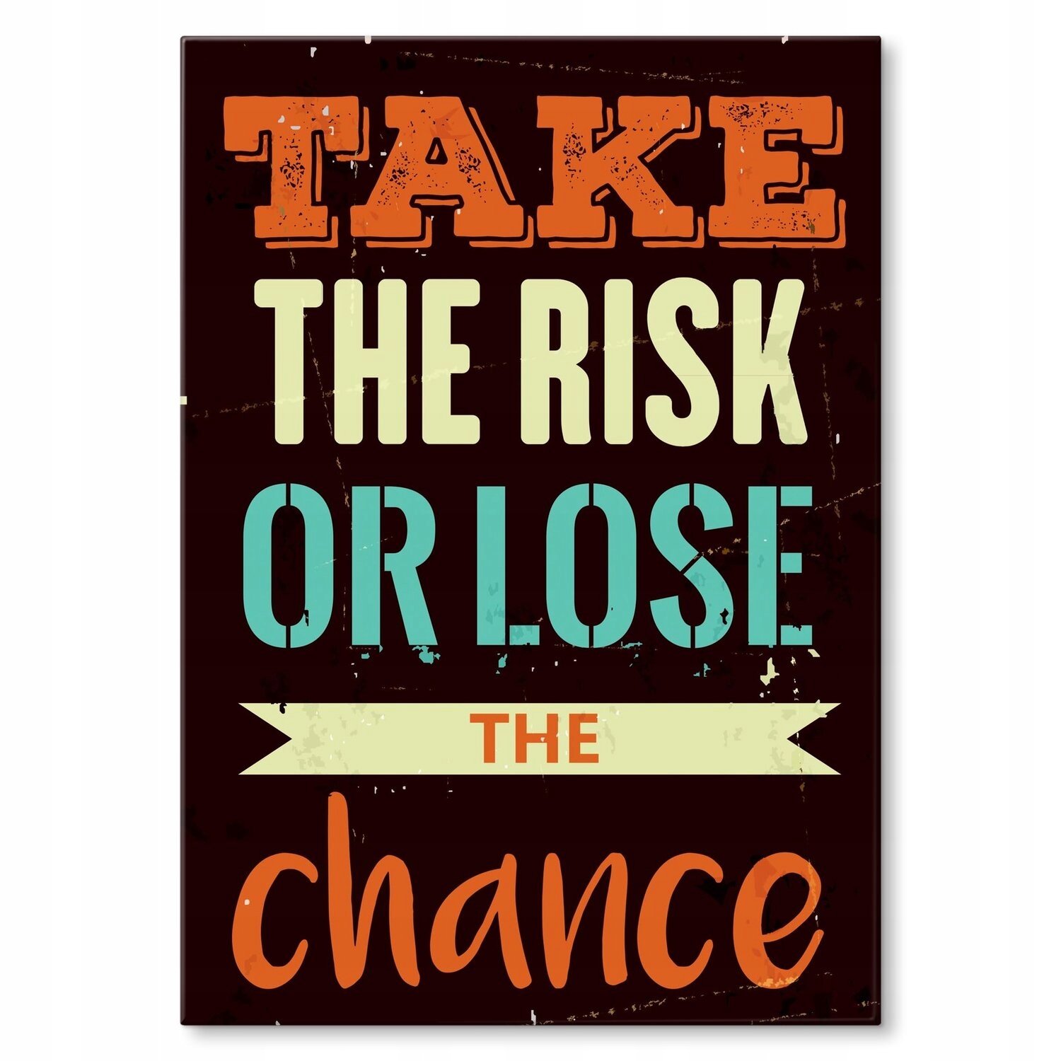 Kovový plakát Take the risk Dárek 30 x 42 cm
