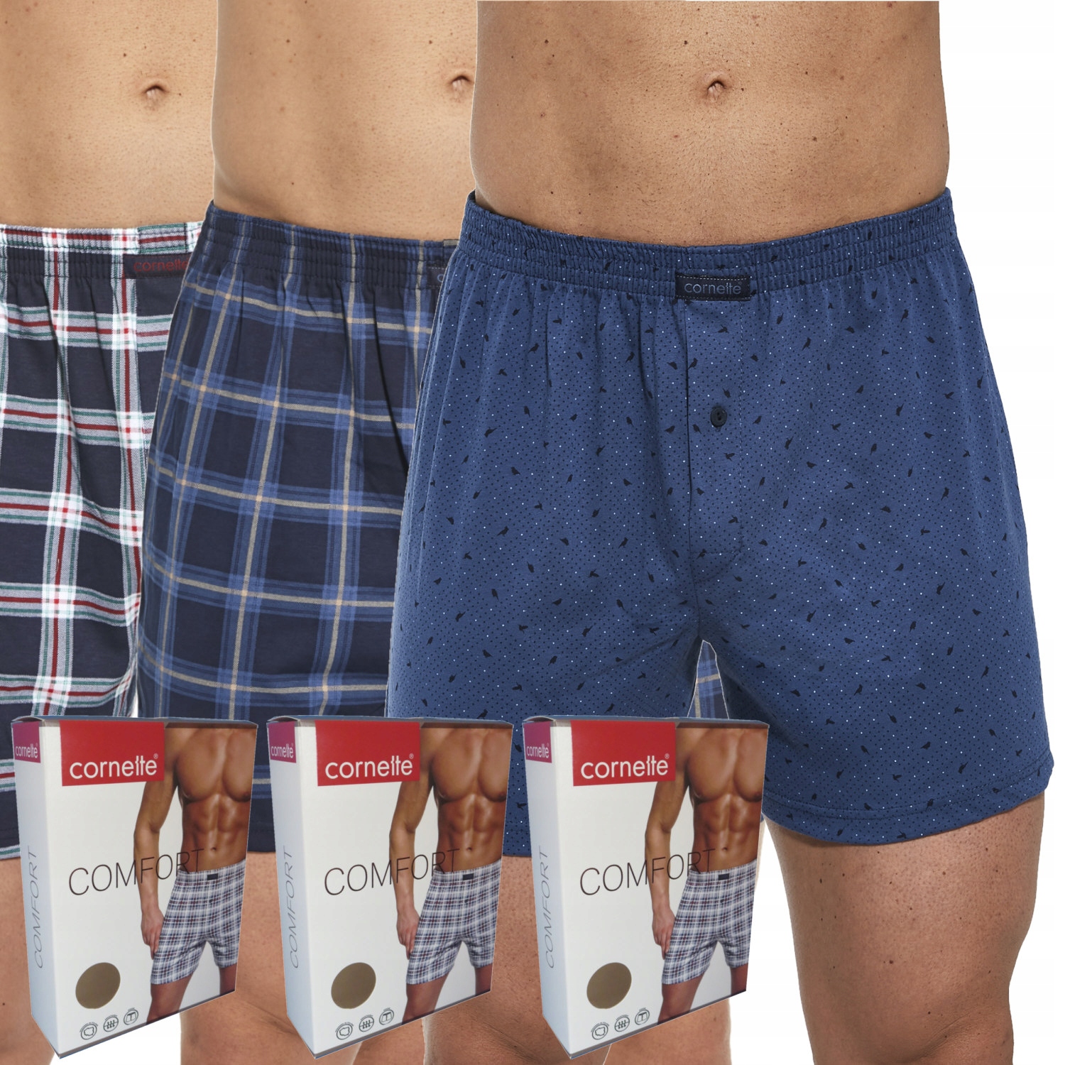 

Cornette bokserki Comfort luźne szorty 3 pak 3 szt