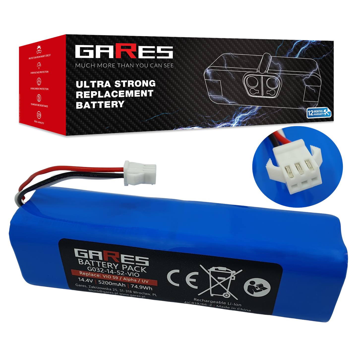 Akumulator Gares do H18650CH-4S2P 14,4V 5,2Ah