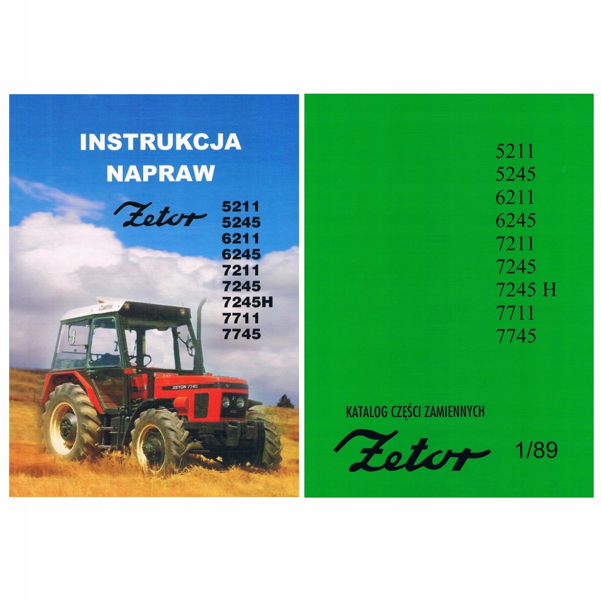 Příručka Pro Opravy Obsluhy Katalog Dílů Zetor 5211-7745 Zetor 7211 7245