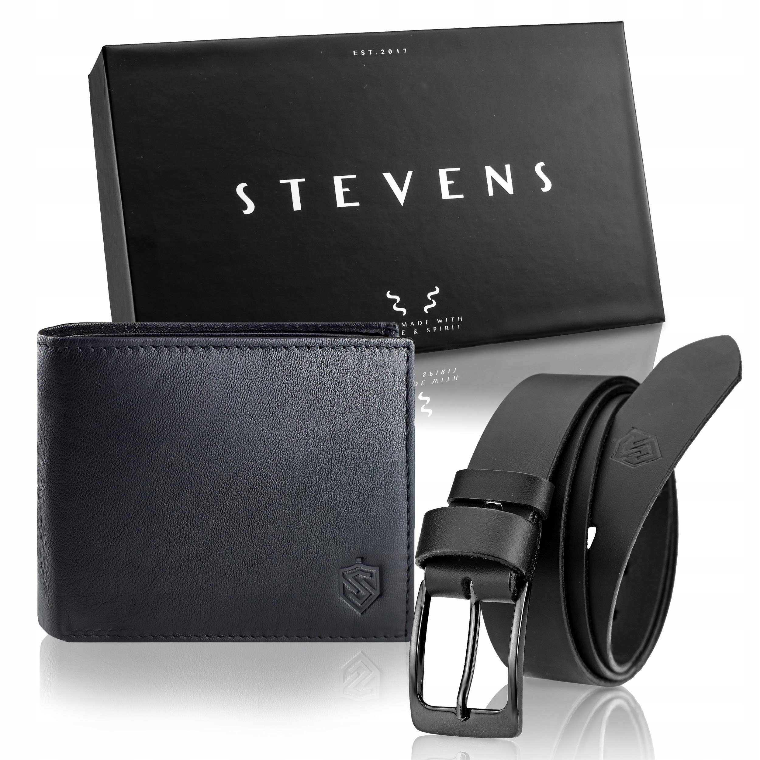 Pánská peněženka Kožený Opasek Dárková Sada Stevens Dárek pro manžela