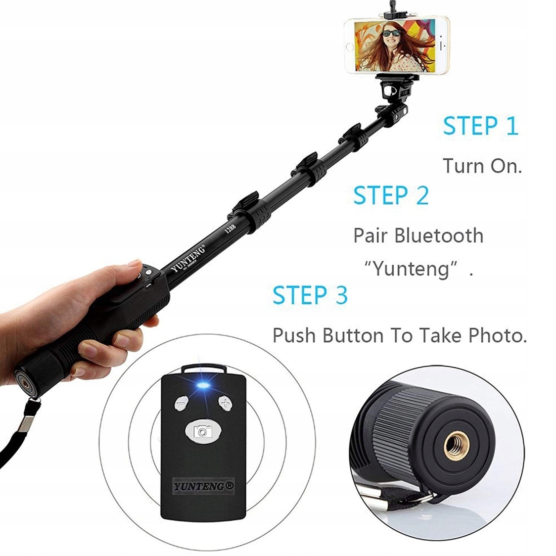 SELFIE STICK MONOPOD kijek 125 cm + pilot BT Kod producenta ZX0132