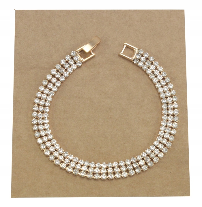 

Bransoletka Złota Ślubna Cyrkonie Kryształki