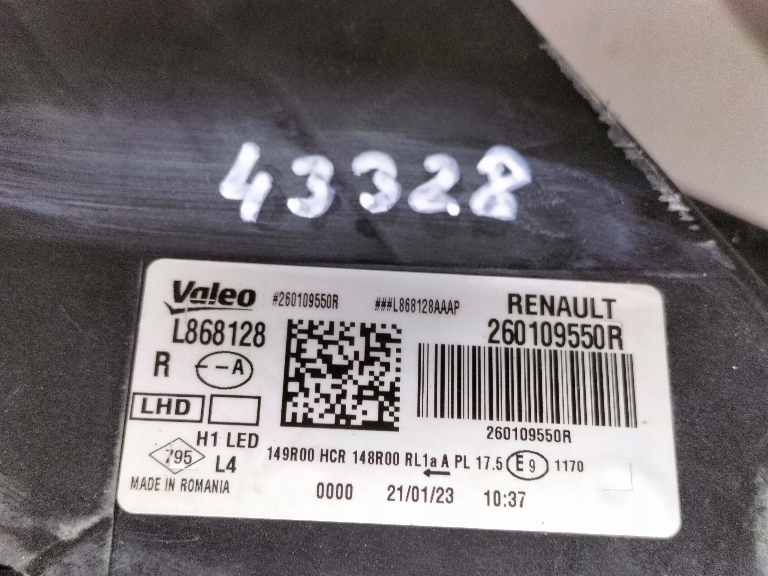 light front reflektor right DACIA DUSTER II LIFT 21