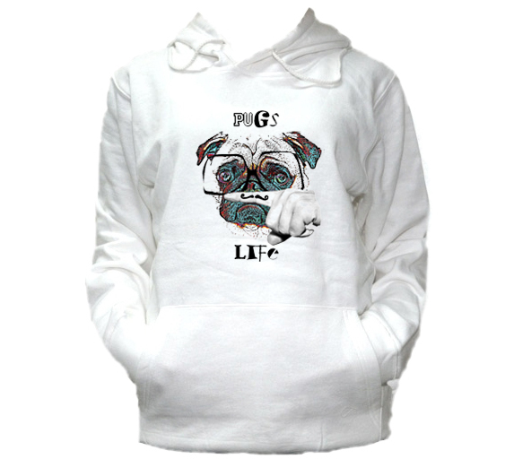 

XL Bluza Kaptur Damska Mopsy Mops Pugs Śmieszne