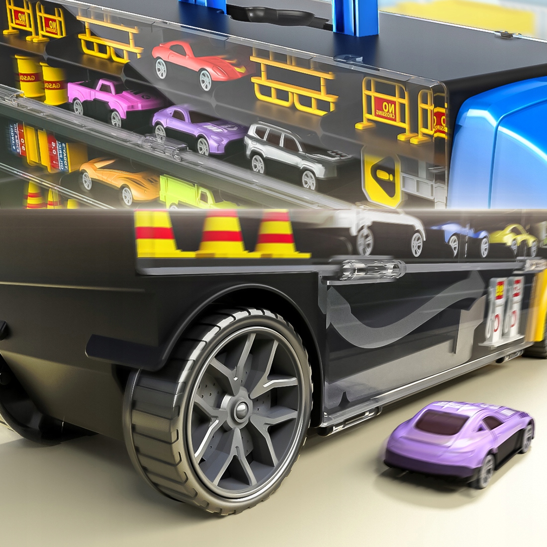 ZESTAW CIĘŻARÓWKA TRANSPORTER WALIZKA NA RESORAKI LAWETA 10 AUTKA + AKC Certyfikaty, opinie, atesty CE