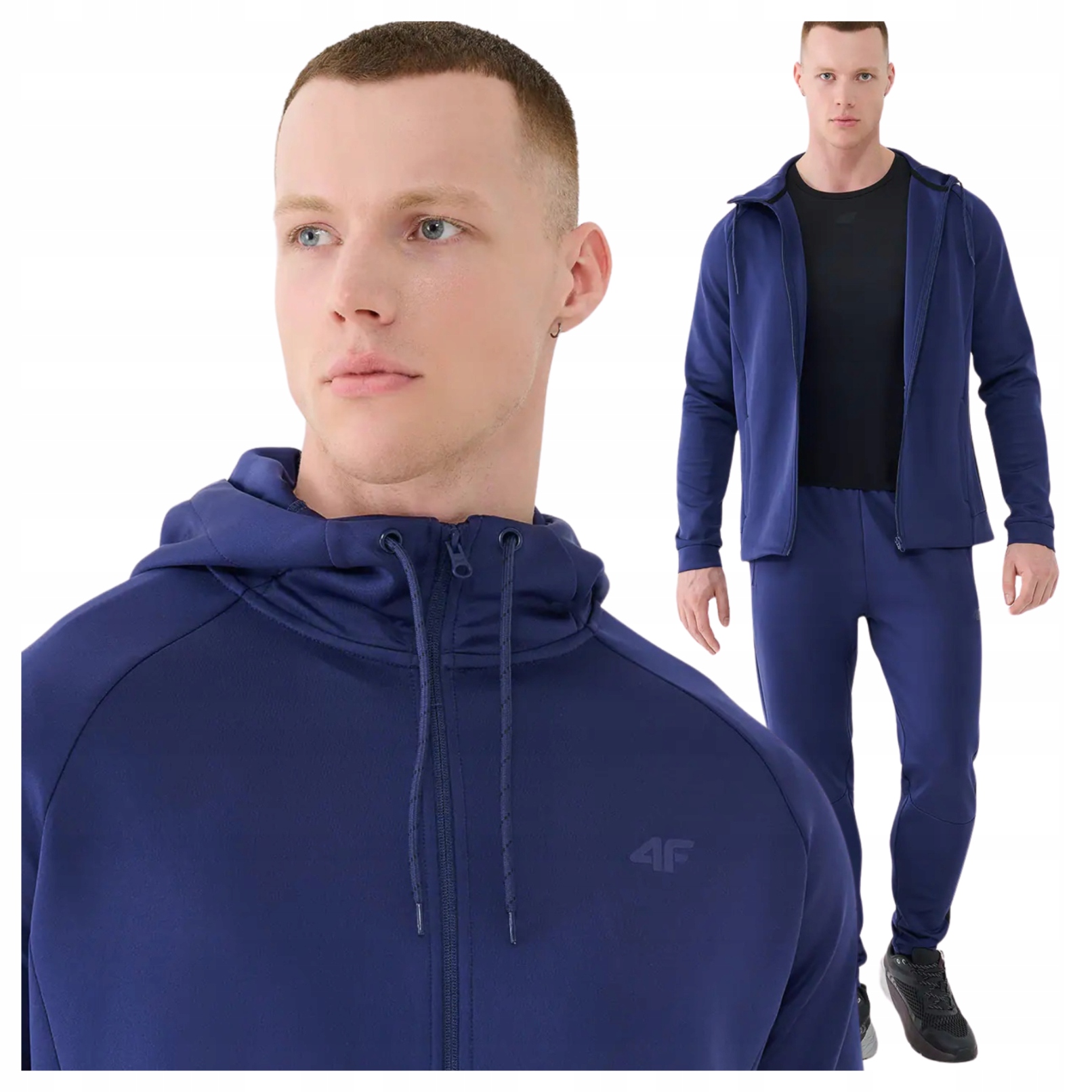 Mikina 4F Pánská Tréninková Rychleschnoucí Rozepínací S Kapucí