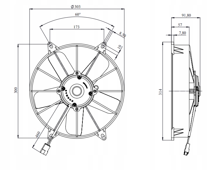 Wentylator Osiowy 24V 280mm/11' Typ Spal VA03-BP70 Numer katalogowy części 743 150 26