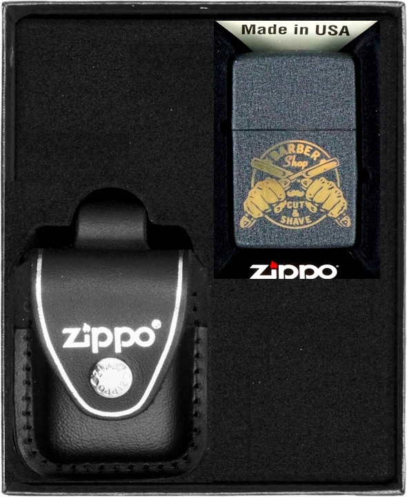 Sada Zippo Zapalovač Barber Shop Design Dárkový No5