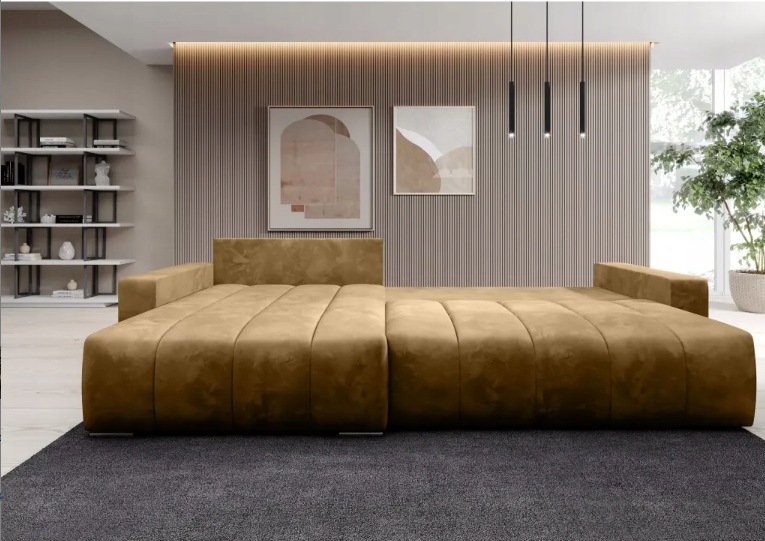 Narożnik rozkładany Castello, funkcja spania, nowoczesny, wybór tkanin Powierzchnia spania - długość (cm) dłuższy niż 220 cm