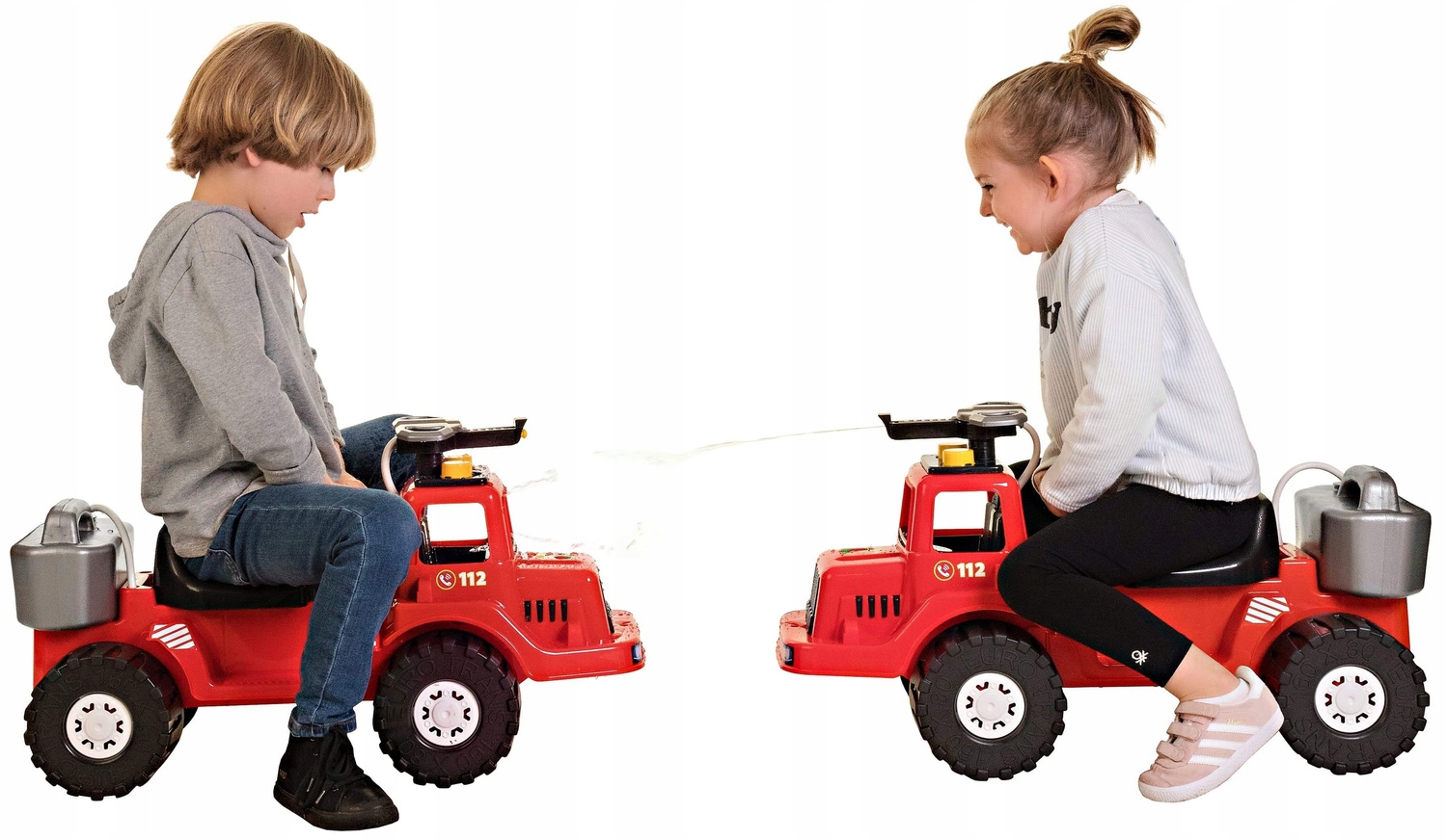 DUŻY JEŹDZIK STRAŻ POŻARNA 72cm Z POMPKĄ WODNĄ Marka inna