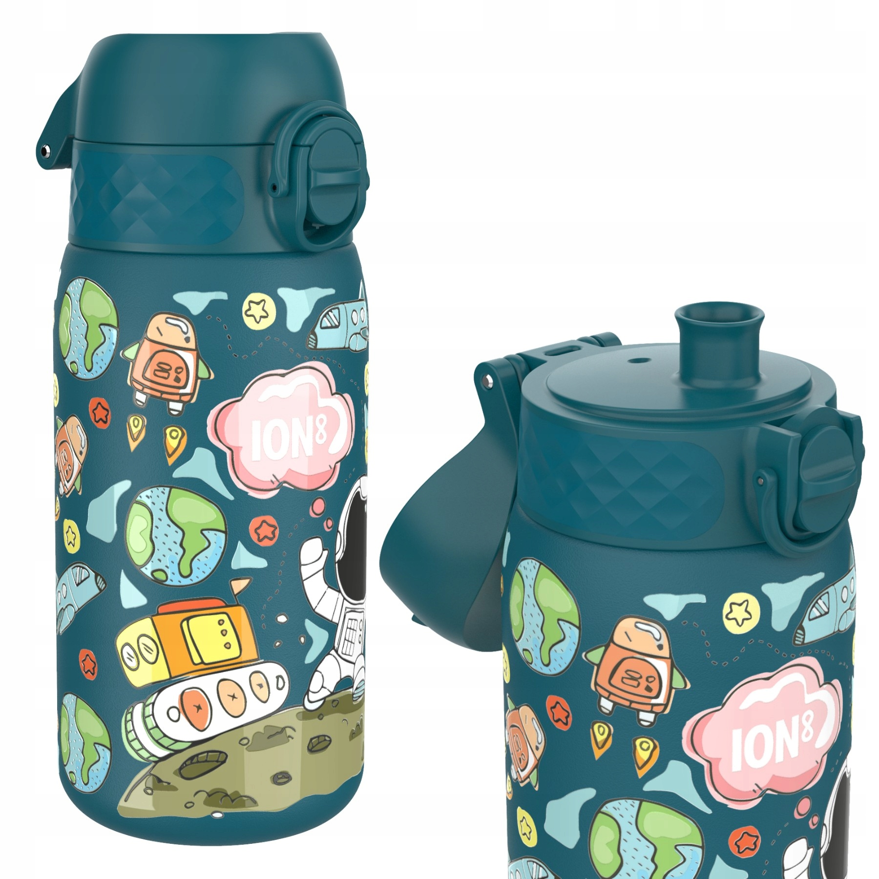 Stalowy Bidon Butelka Atest Pzh Kosmos Planety Kosmonauta ION8 0,4 L 400 ml