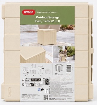 KETER STOLIK OGRODOWY VIGO STORAGE BOX 40 l BEŻ KREMOWY