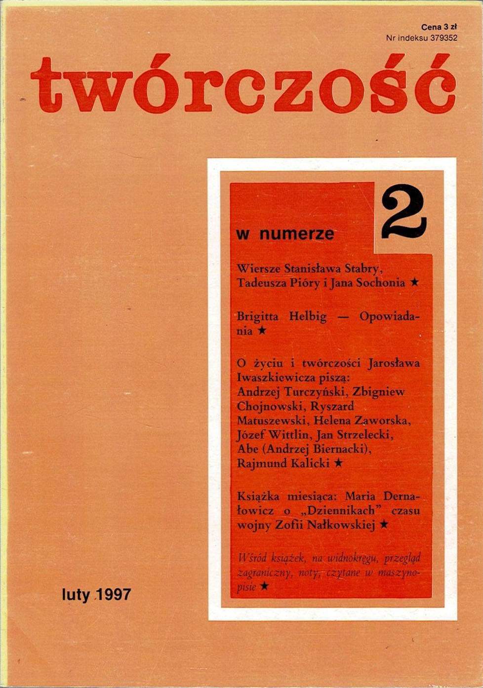 Twórczość nr 2/1997 Stabro Helbig Iwaszkiewicz