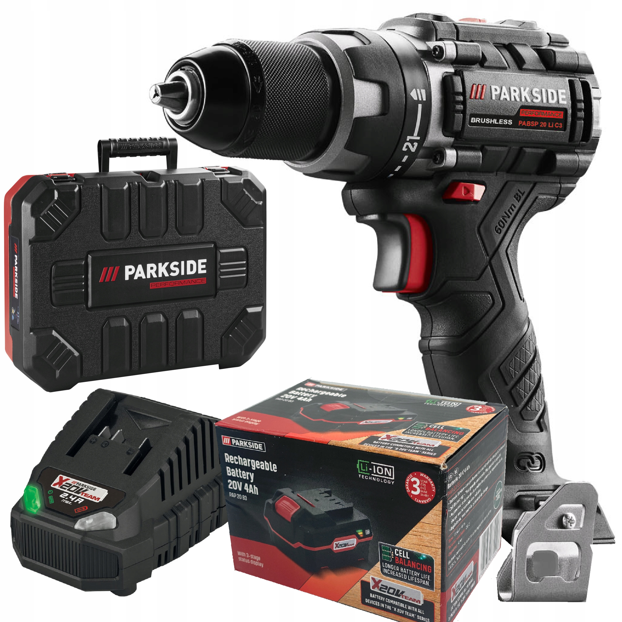 Wkrętarka Parkside akumulator 4Ah 20V wiertarko wkrętarka Pabsp 60Nm Nowa