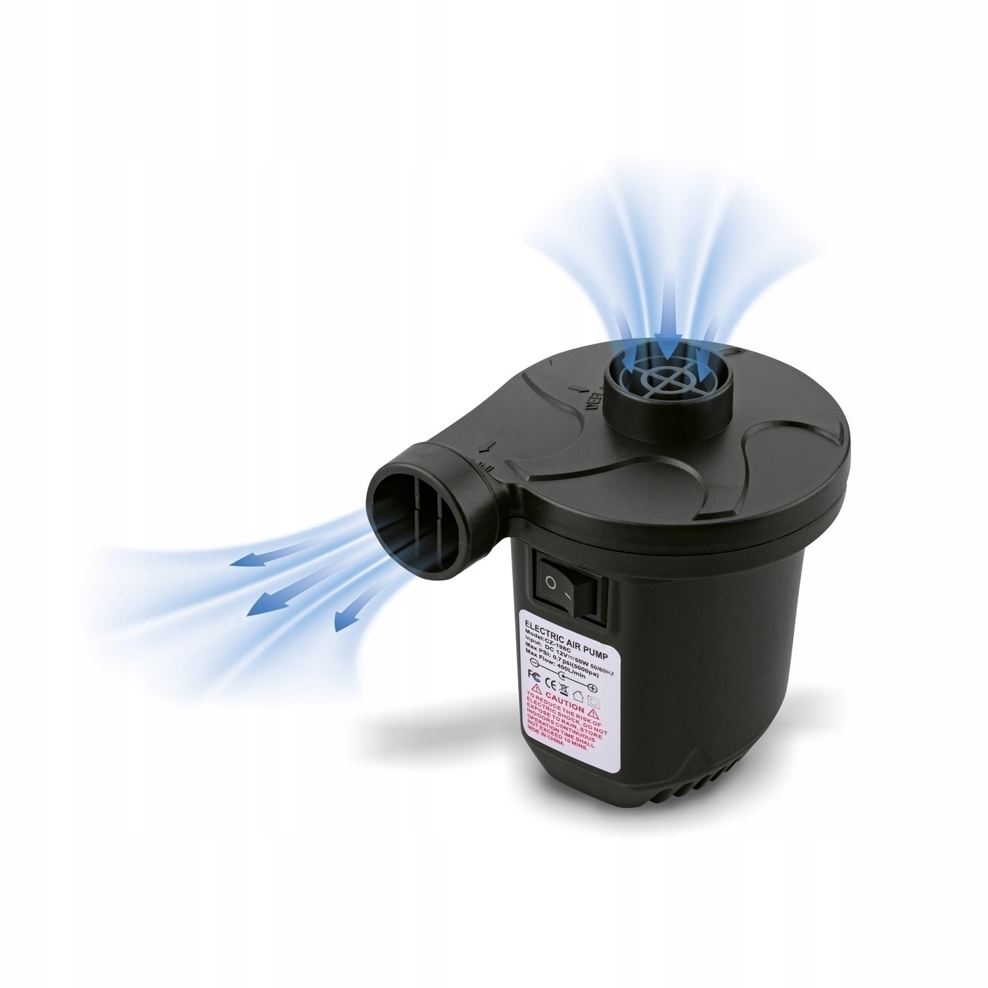 POMPKA ELEKTRYCZNA DO MATERACA piłki BASENU 3 KOŃCÓWKI do pompowania Model do materaca piłki pontonów 3 końcówki