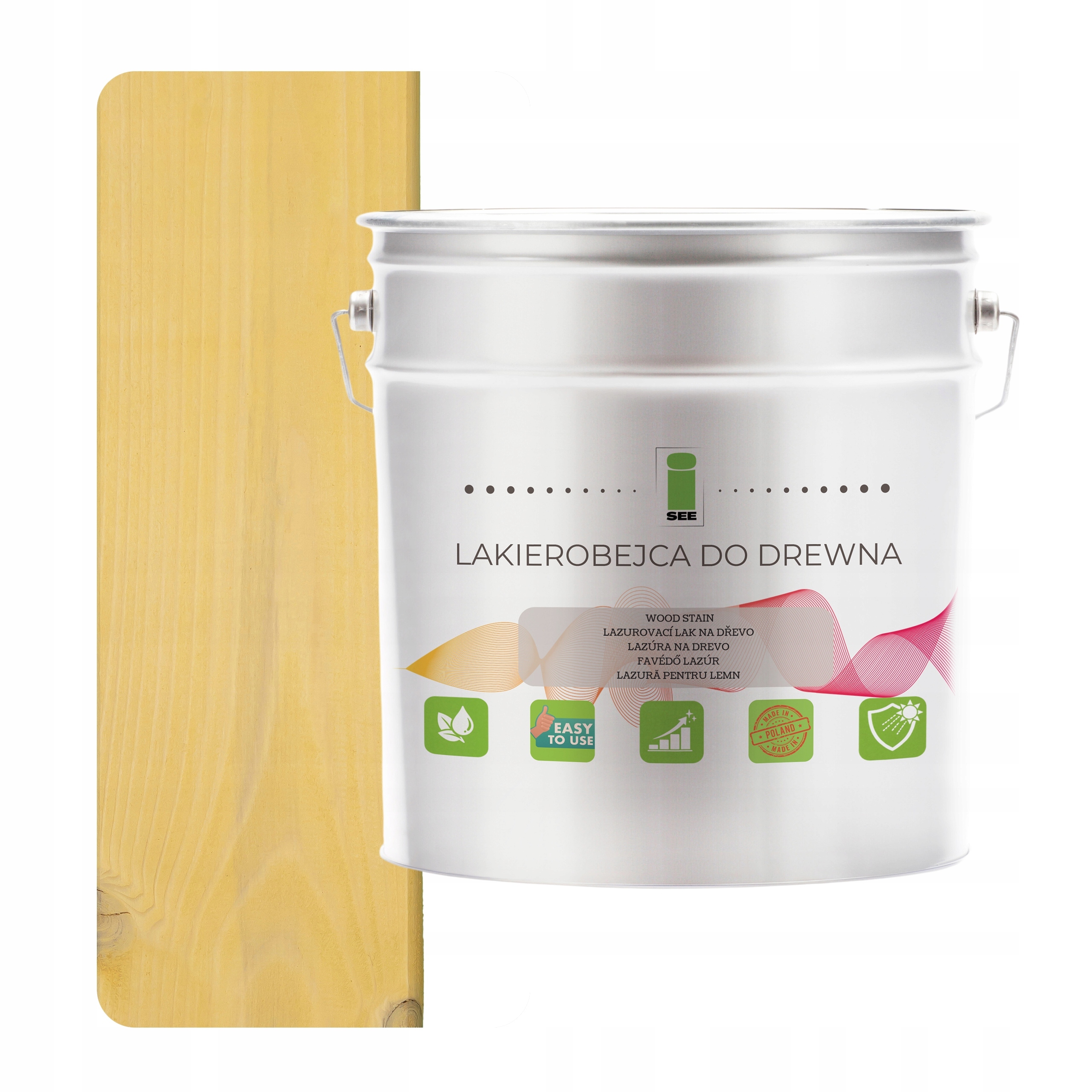 Lak na dřevo borovice hydrofobní saténová bez zápachu 3v1 5L D010