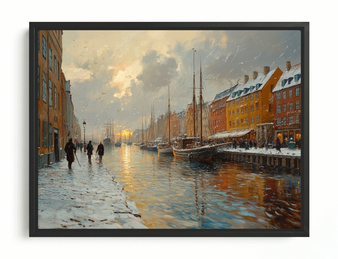 Obraz Rama American Box Dánsko Kodaň Nyhavn Port Loď Nábřeží 100x75