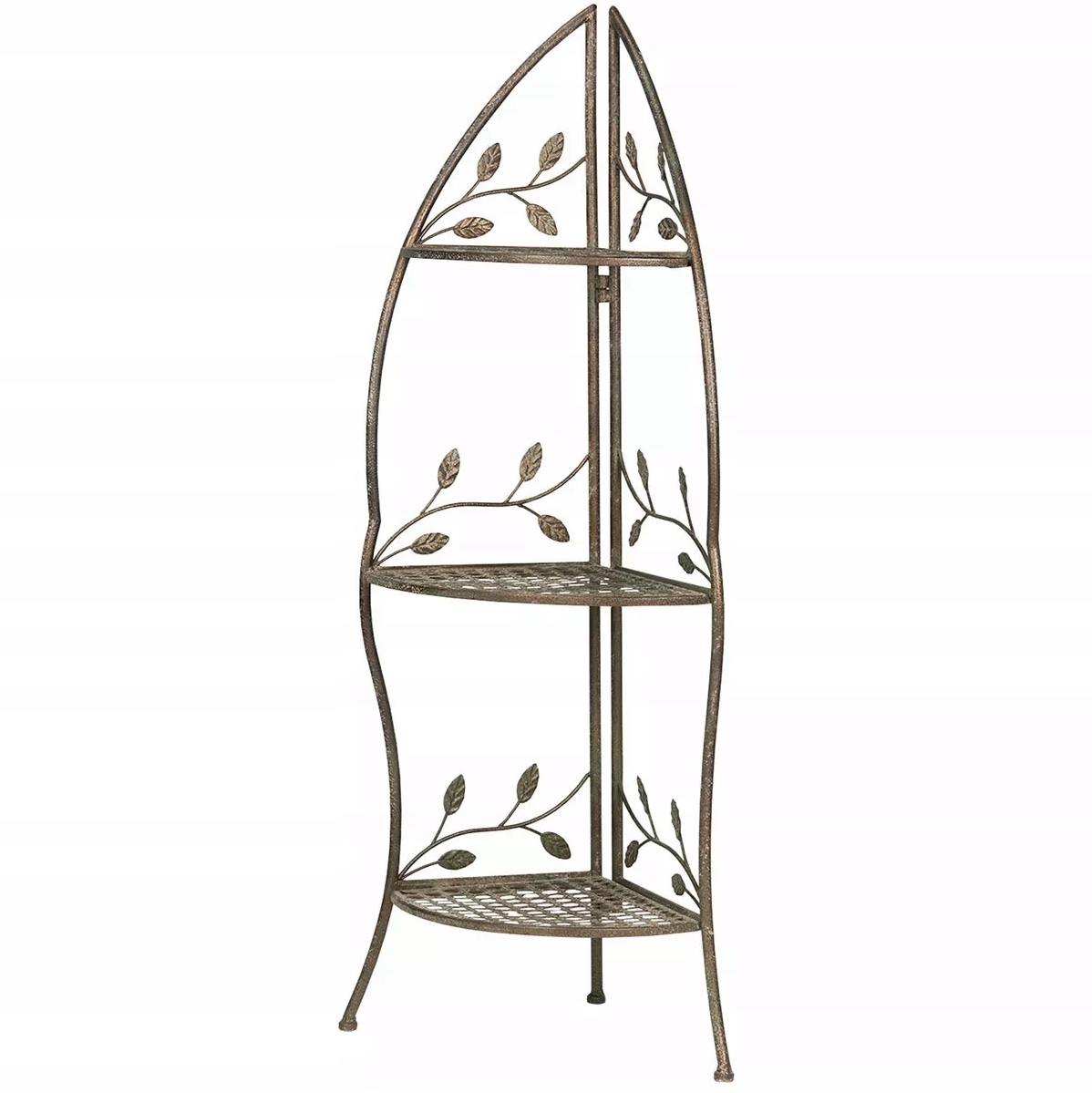 Záhradný Regál Stojaca Rohová Skrinka Kovová 110 cm loft na rastliny