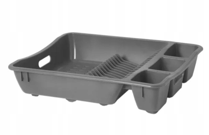 Levně Sušička nádobí na desku 45x36 plast šedá