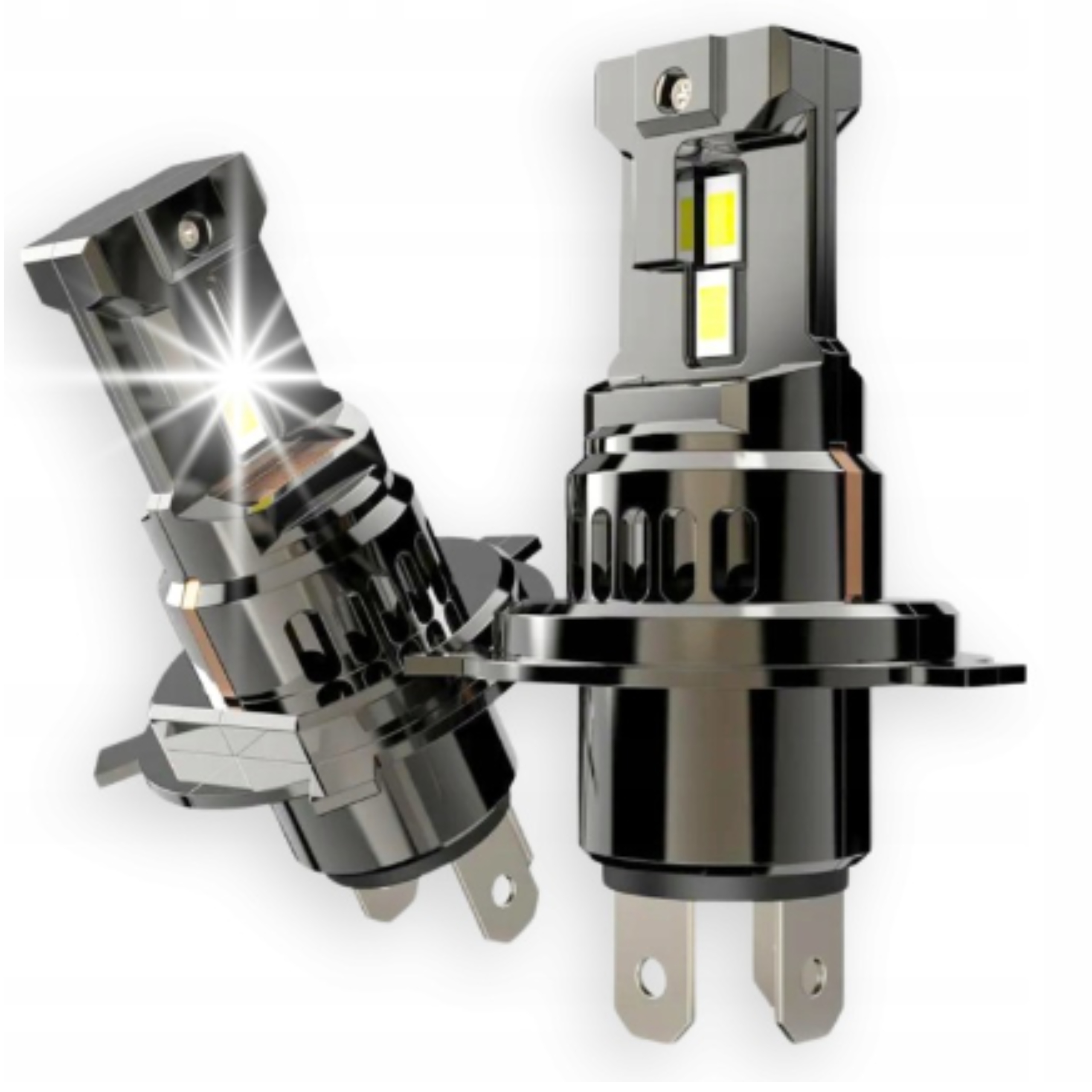 ŻARÓWKI H4 LED CANBUS 1 DO 1 BARDZO MOCNE BIAŁE 12V 100W HOMOLOGACJA +1000%