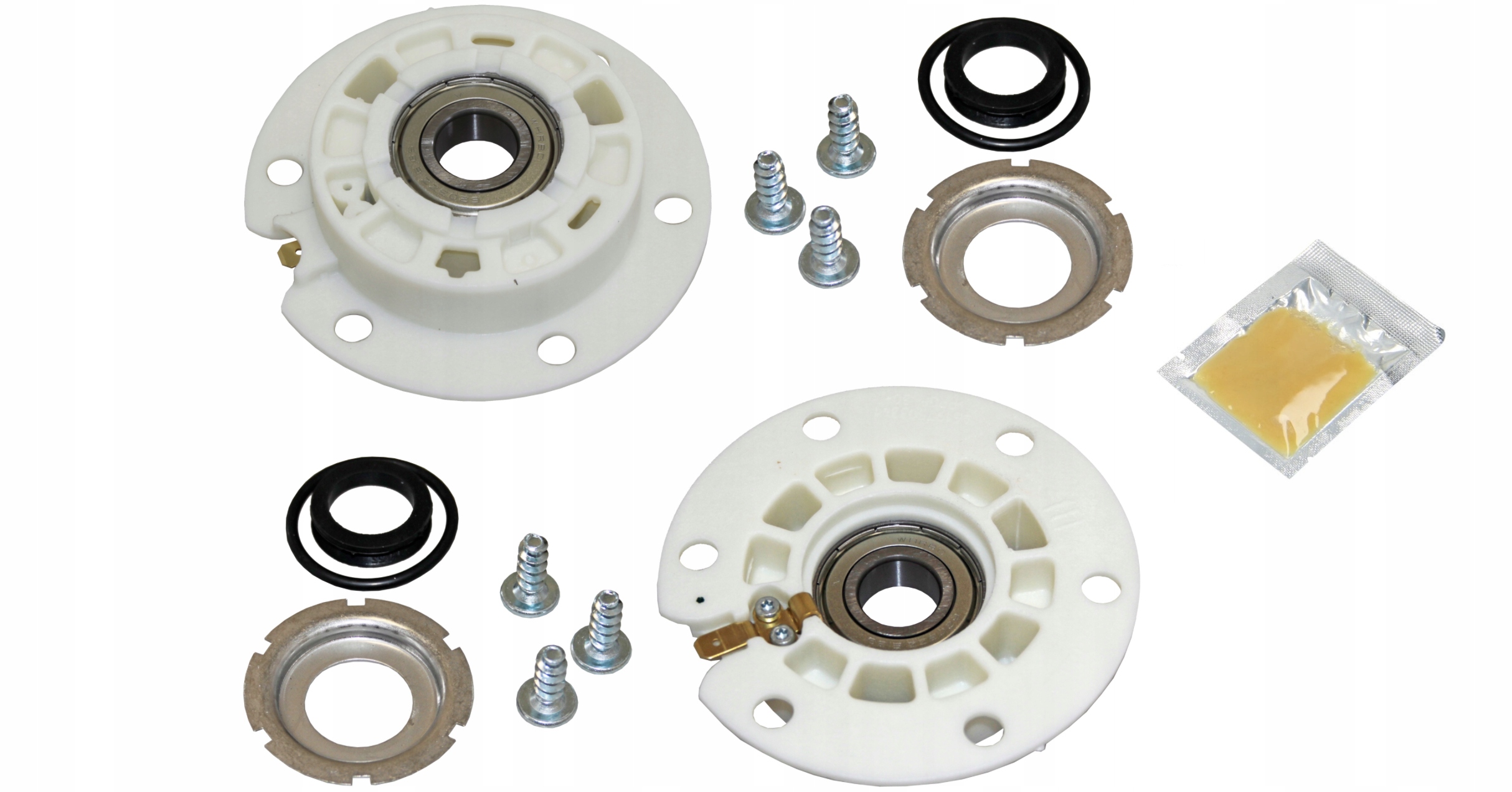 ORYGINAŁ 2X ŁOŻYSKO BĘBNA WHIRLPOOL POLAR ARISTON INDESIT wsad górny + smar